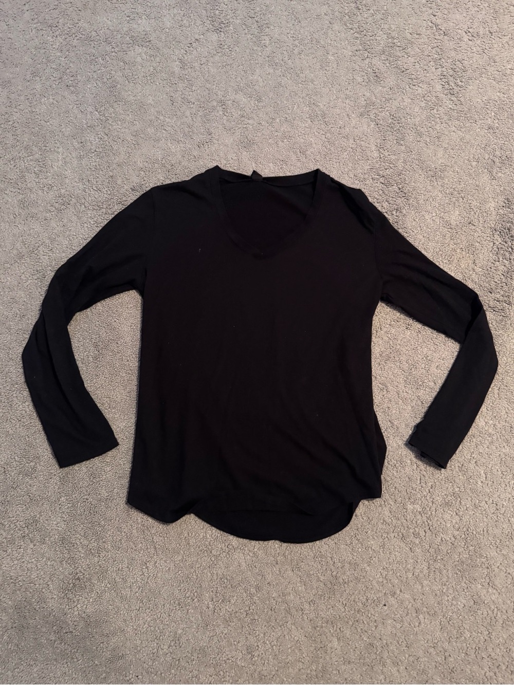 Black Long Sleeve V-Neck Tee